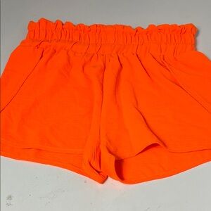 RJ 220 XL Neon Orange High Rise Elastic Waist Pull On Lightweight Shorts